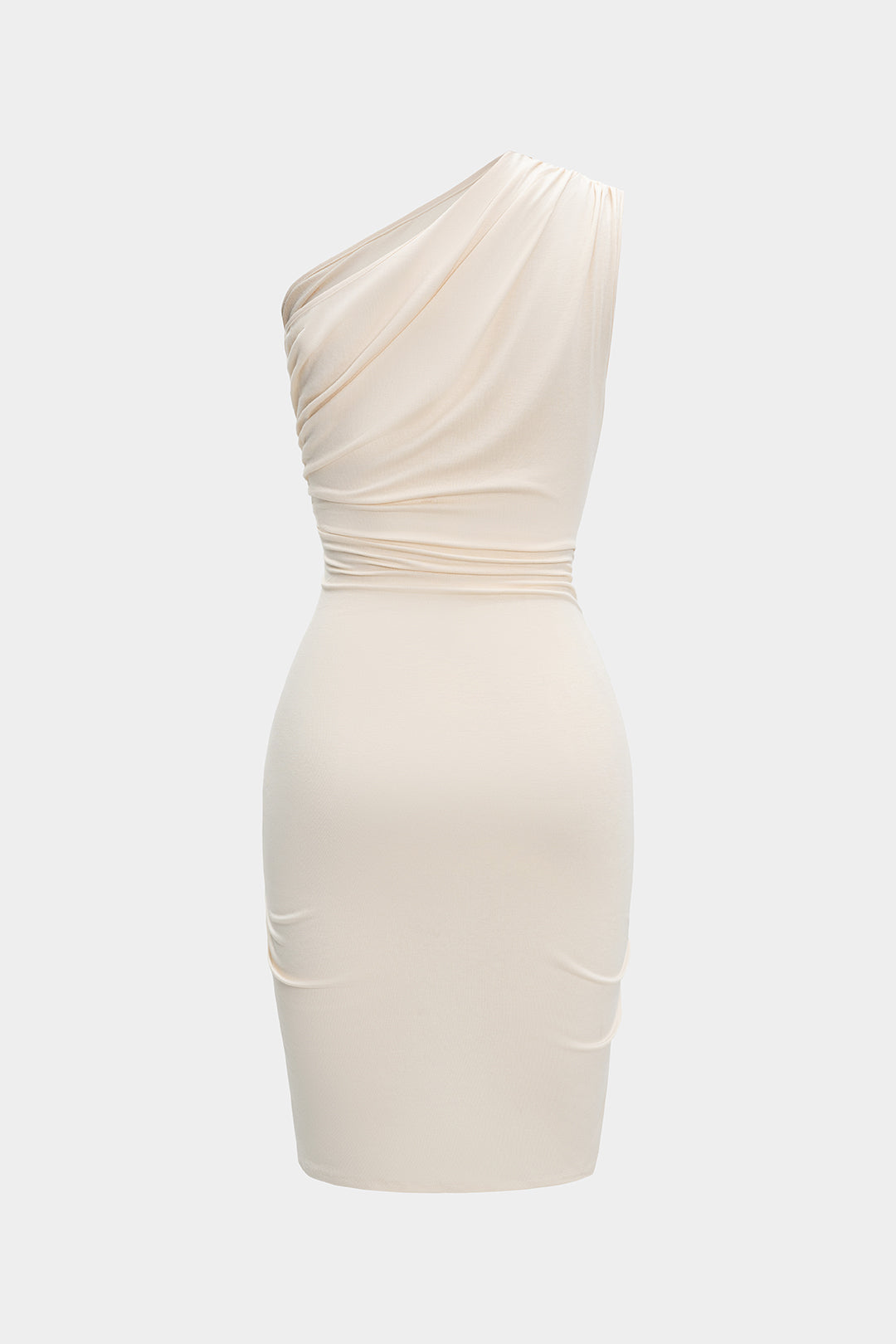 Gerimpelde Asymmetrische Cut Out Midi Jurk