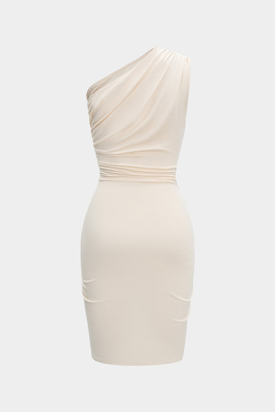 Gerimpelde Asymmetrische Cut Out Midi Jurk