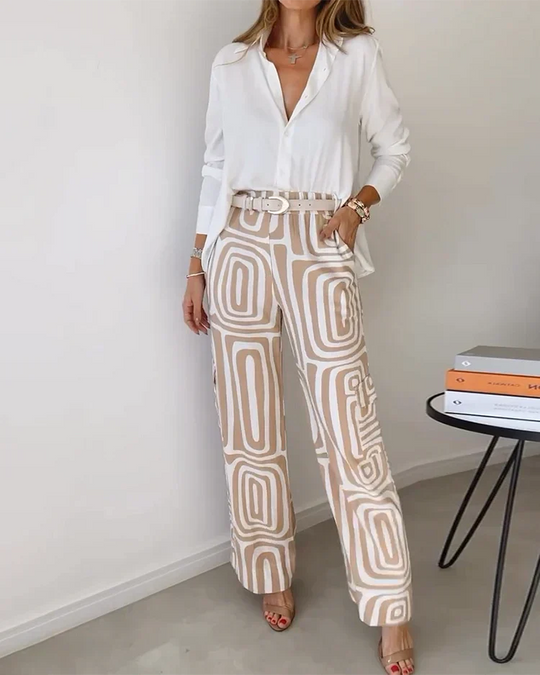 Naiya Comfy Chic Set – Geometrisch Design met gratis Stijlvolle Riem