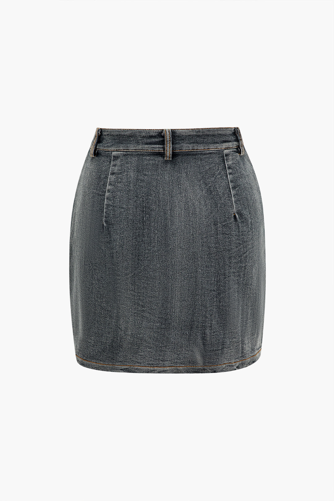 Denim Haltertop met Strikdetail en Minirok Set