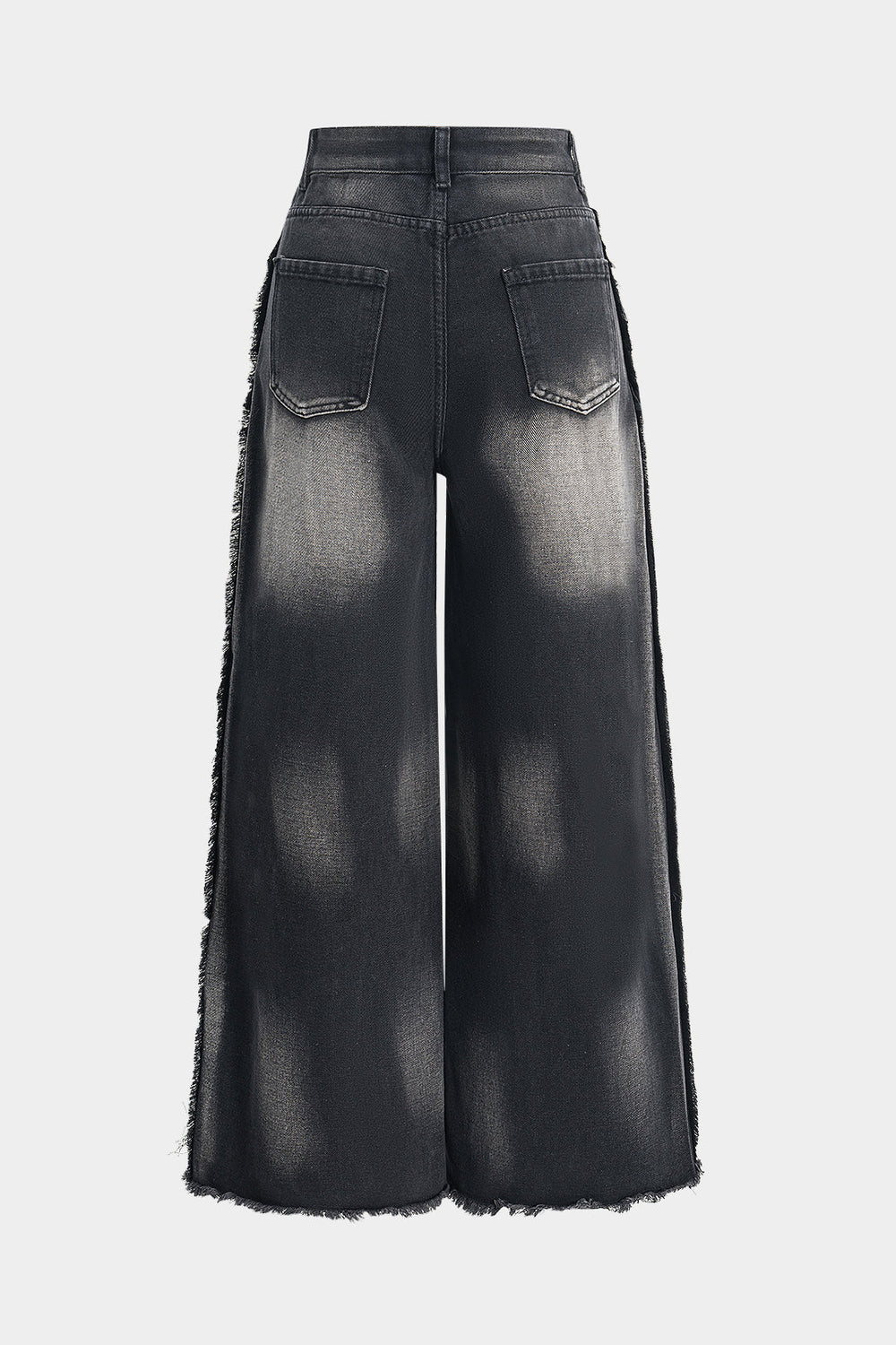Denim Vervaagde Wijde Pijpen Zak Jeans