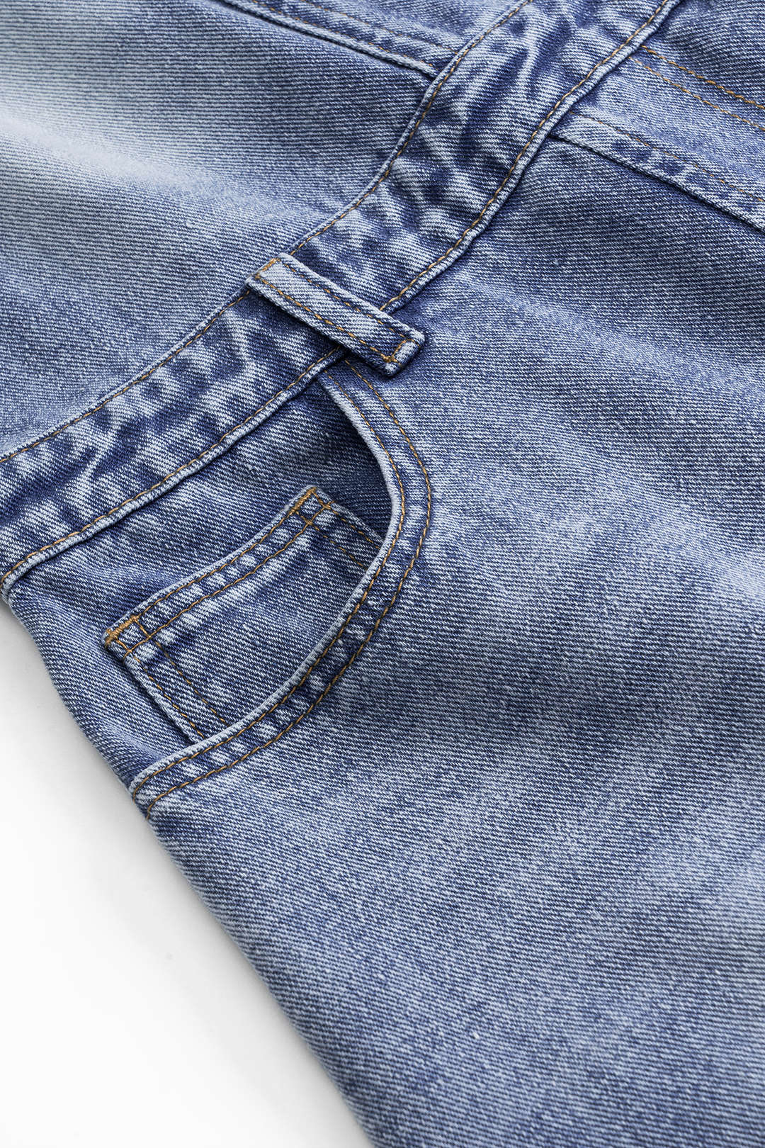Denim Asymmetrische Halslijn Mini Jurk