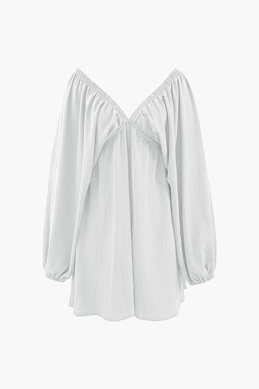 V-hals Mini Jurk met Pofmouwen
