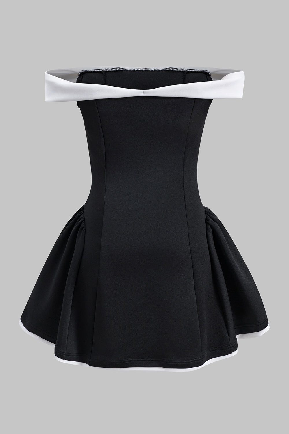 Contrast Ruched Strapless Mouwloos Mini Jurk