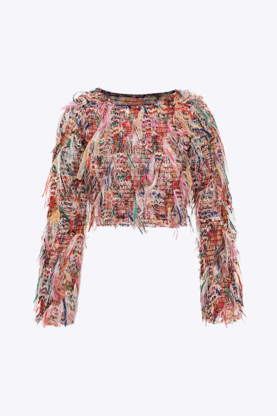 Isla - Elegante Blouse met Franje Detail voor Dames met Lange Mouwen