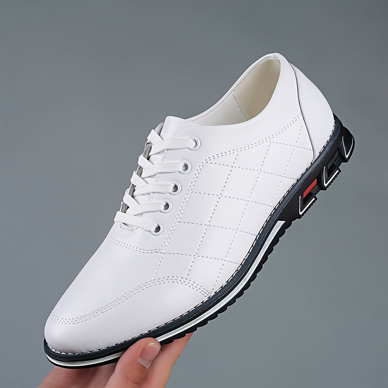 Heren Veterschoenen met Gequilte Details en Sportzool