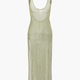 Transparante Mesh Splits Cover-up Jurk