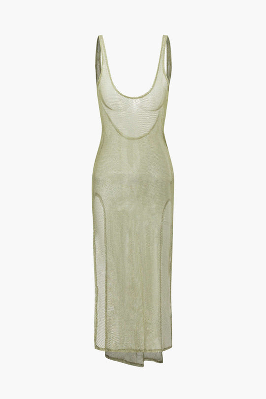 Transparante Mesh Splits Cover-up Jurk