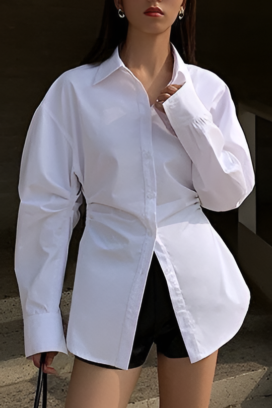 Virginia - Chic Knopen Voorzijde Dames Lange Mouwen Shirt