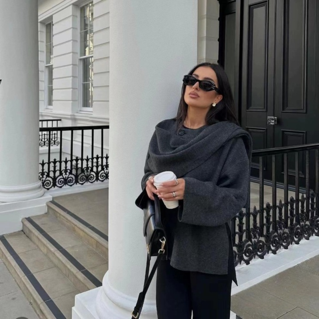 Dames Wollen Jas | Oversized Fit | Warme Wolmix | Button-Up Sluiting