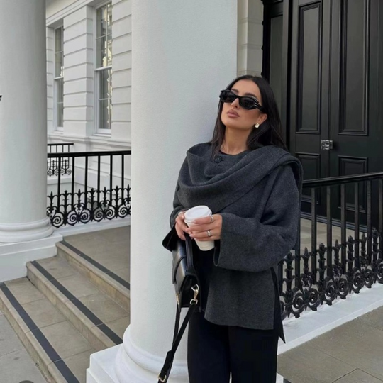 Dames Wollen Jas | Oversized Fit | Warme Wolmix | Button-Up Sluiting