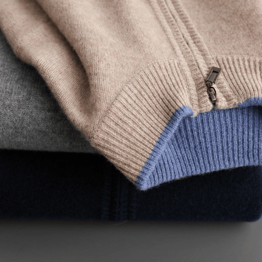 Gevoerde Ritsjack met Slim Fit en Geribbelde Details voor Heren | Ideaal voor Herfst en Winter