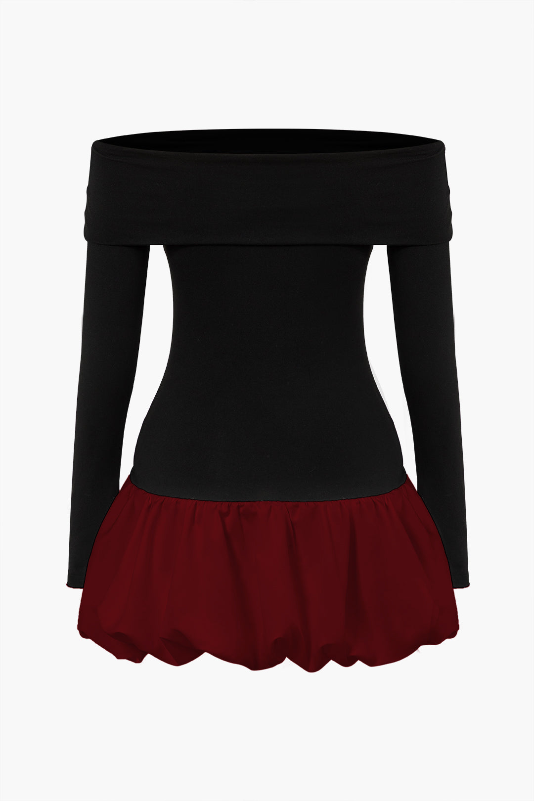 Off Shoulder Patchwork Mini Jurk