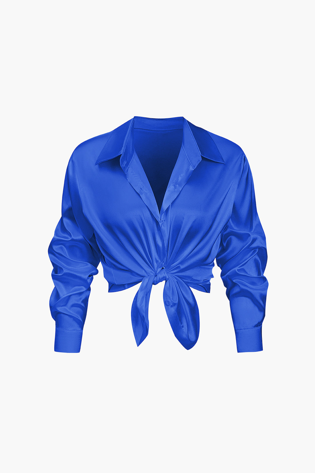 Lillian - Basis Effen Satijnen Dames Langsleeve Shirt