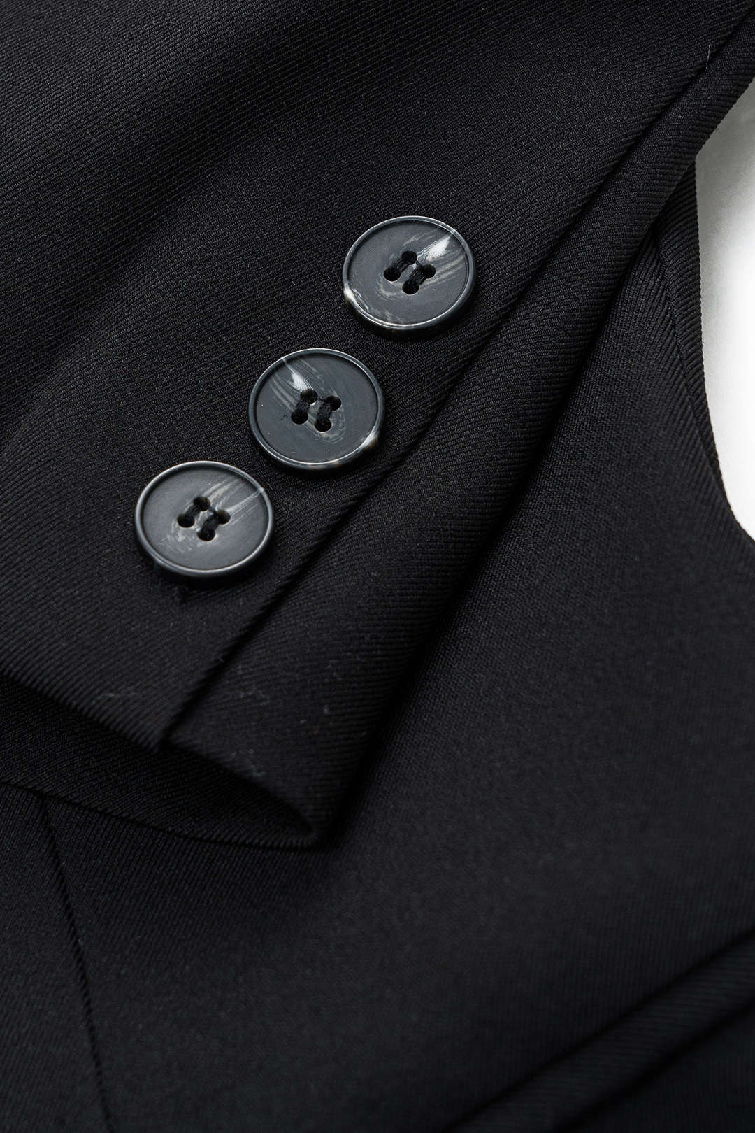 Knop V-Hals Pocket Lange Mouw Mini Jurk