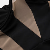 Mesh Ruched Tie Front Bustier Patchwork Slip Mini Jurk