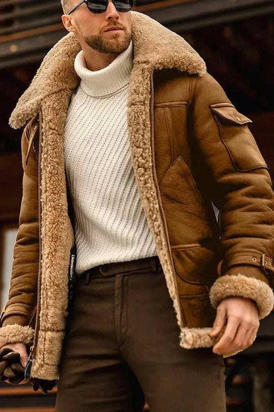 Heidi-Mode | Heren Camel Vliegende Jas | Luxe, Warm en Stijlvol