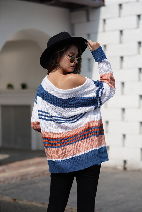 Gestreepte Bootneck Trui | Tijdloos & Comfortabel