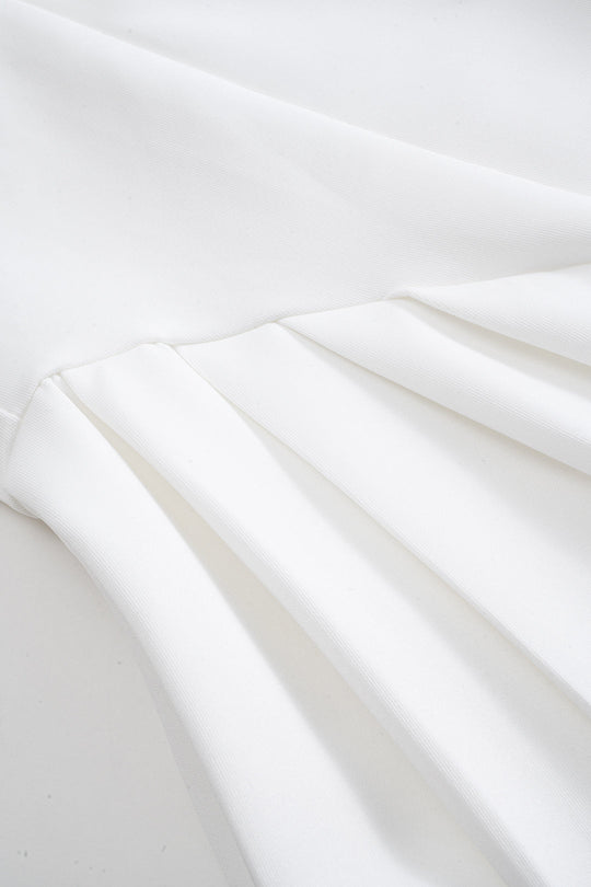 Halter Nek Knop Rimpel Mouwloze Mini Jurk