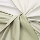 Satin Ombre Print V-Hals Rimpel Mouwloze Maxi Jurk