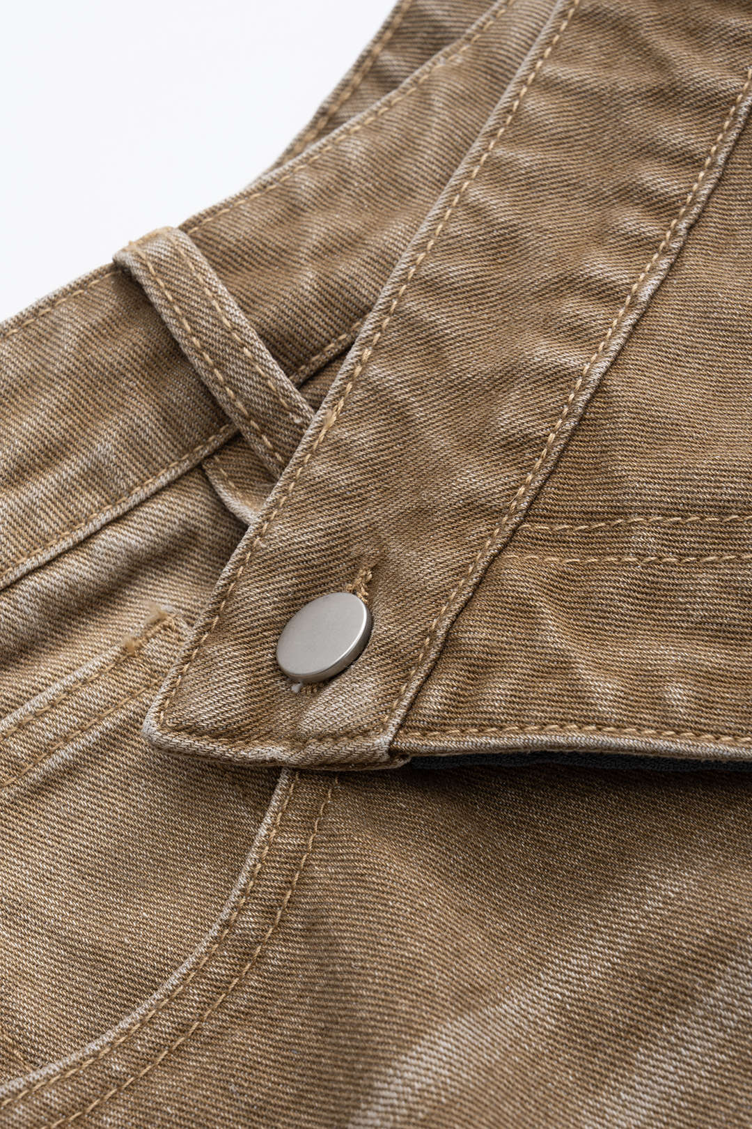 Denim Asymmetrische Knopzak Gescheurde Shorts