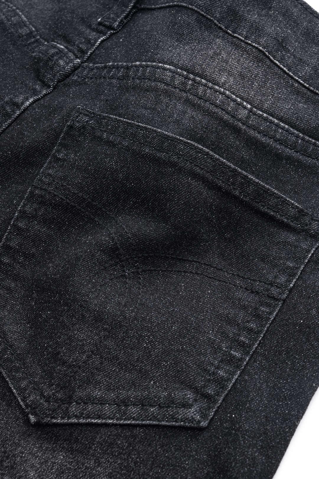 Gescheurde Cut Out Knop Pocket Wijde Pijpen Jeans