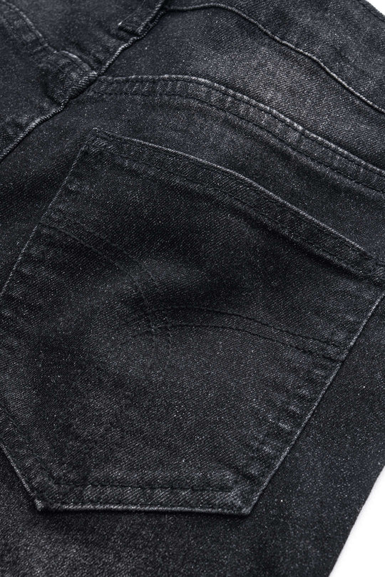 Gescheurde Cut Out Knop Pocket Wijde Pijpen Jeans