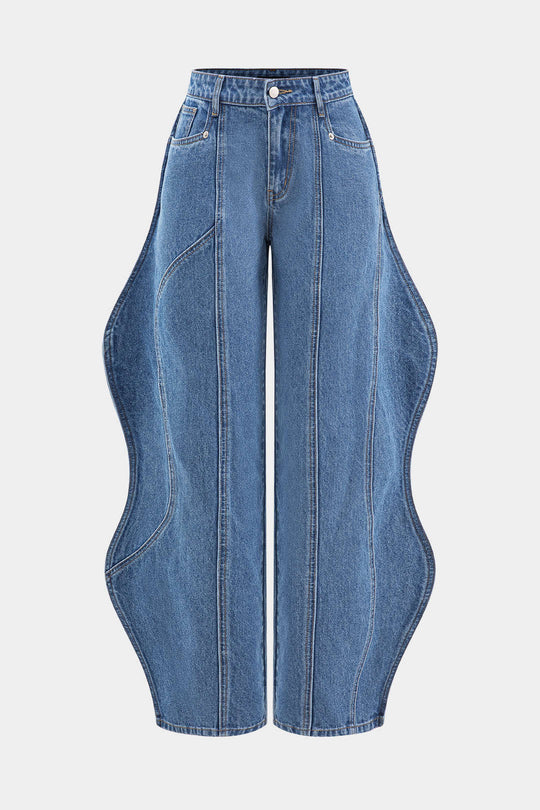 Golf Been Hoge Taille Barrel Jeans