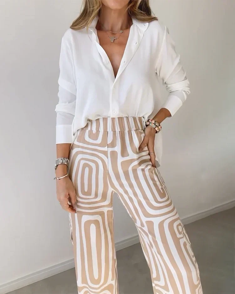 Naiya Comfy Chic Set – Geometrisch Design met gratis Stijlvolle Riem