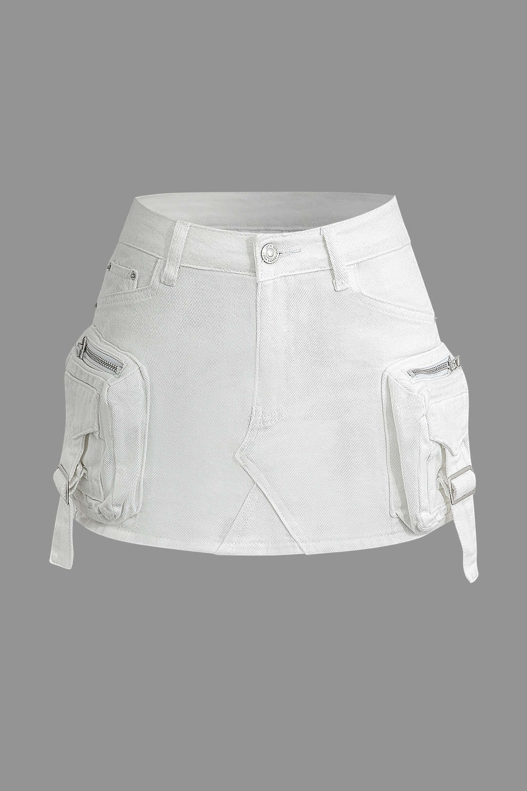 Vervaagde Pocket Denim Mini Rok
