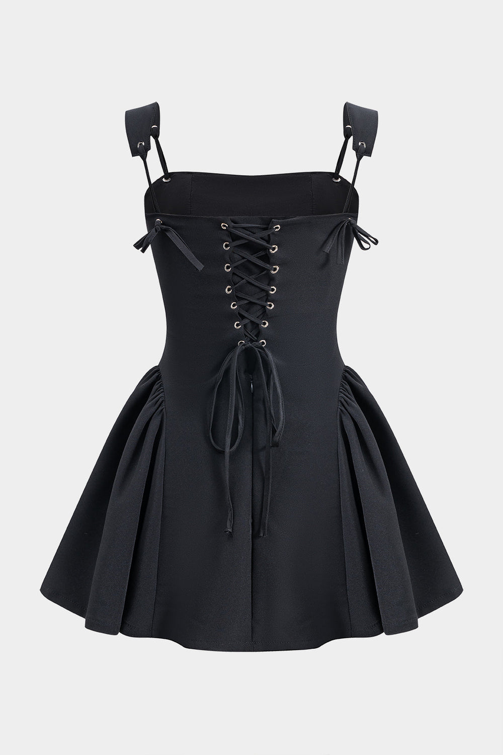 Plissé Strik Rits Achterkant Slip Mini Jurk
