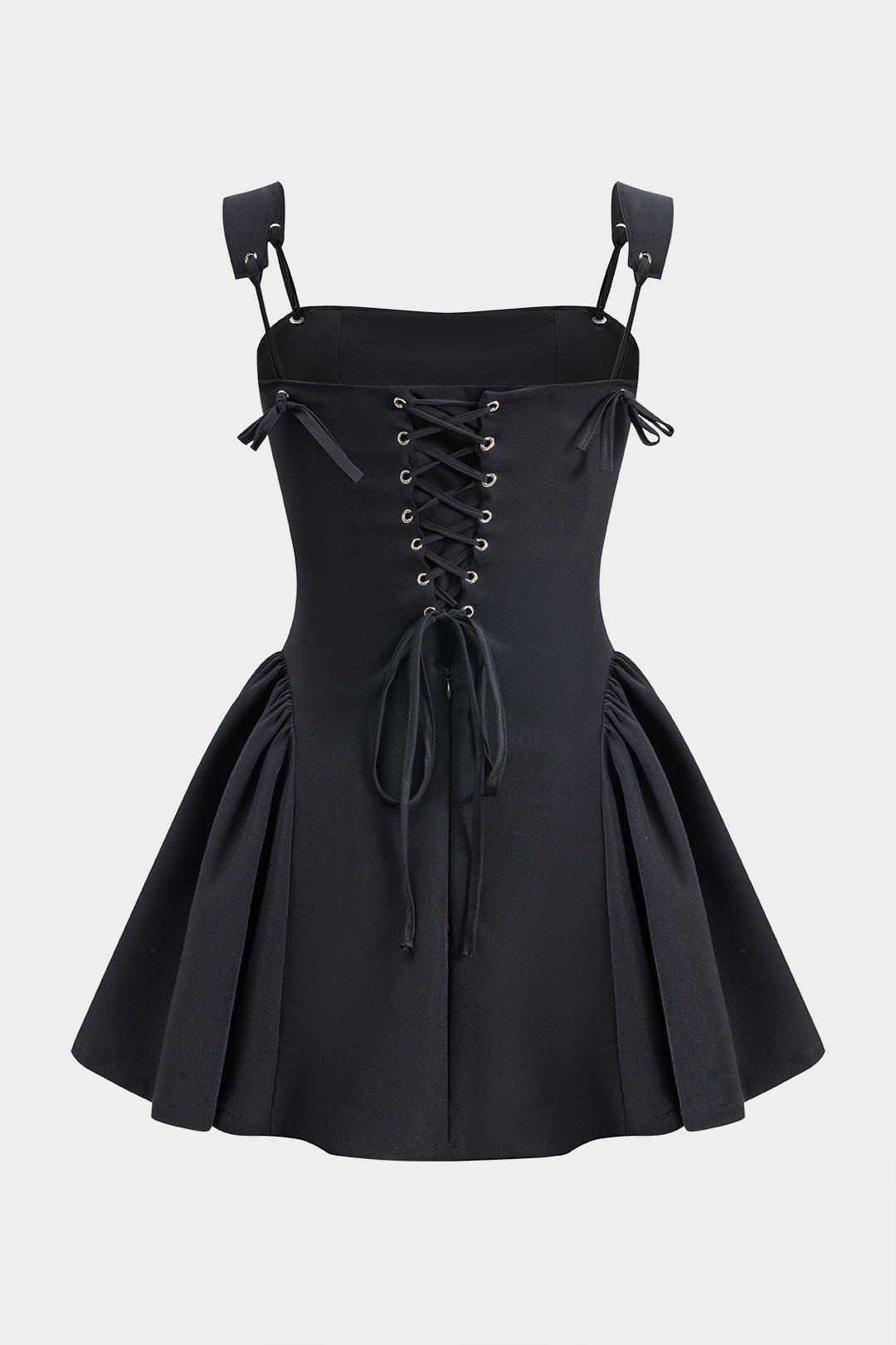 Plissé Strik Rits Achterkant Slip Mini Jurk