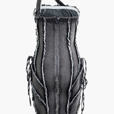 Asymmetrische Franje Denim Mini Jurk