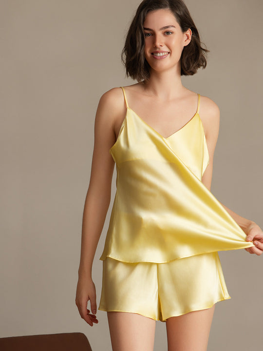 Arantxa - Luxe Mulberry Verstelbare Bandjes Dames Camisole Pyjama Set