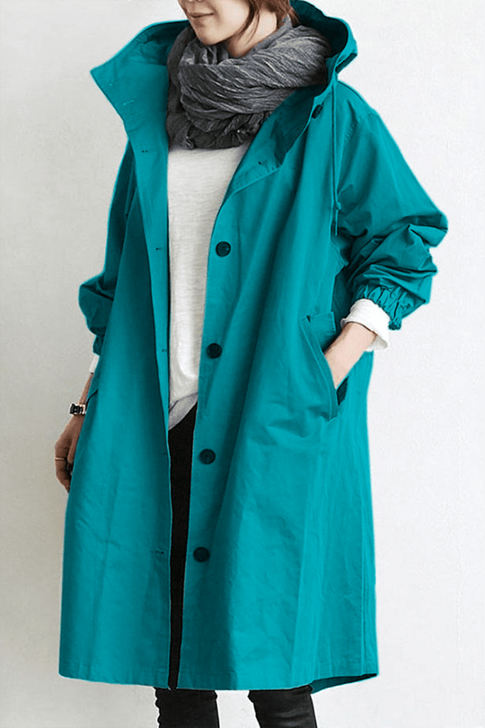 Waterdichte Trenchcoat met Capuchon voor Dames | Stijlvol en Functioneel bij Elk Weer