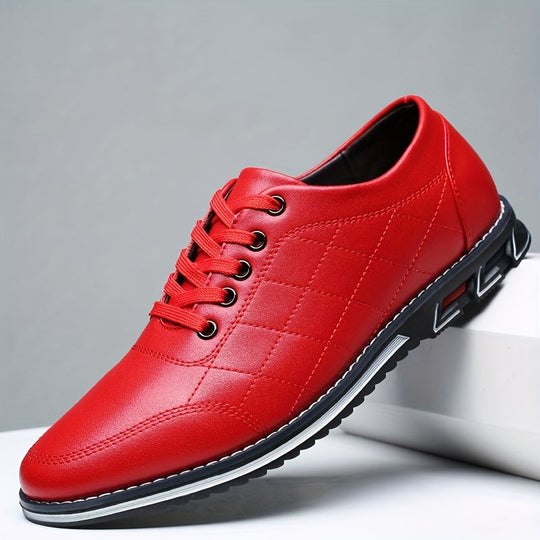 Heren Veterschoenen met Gequilte Details en Sportzool