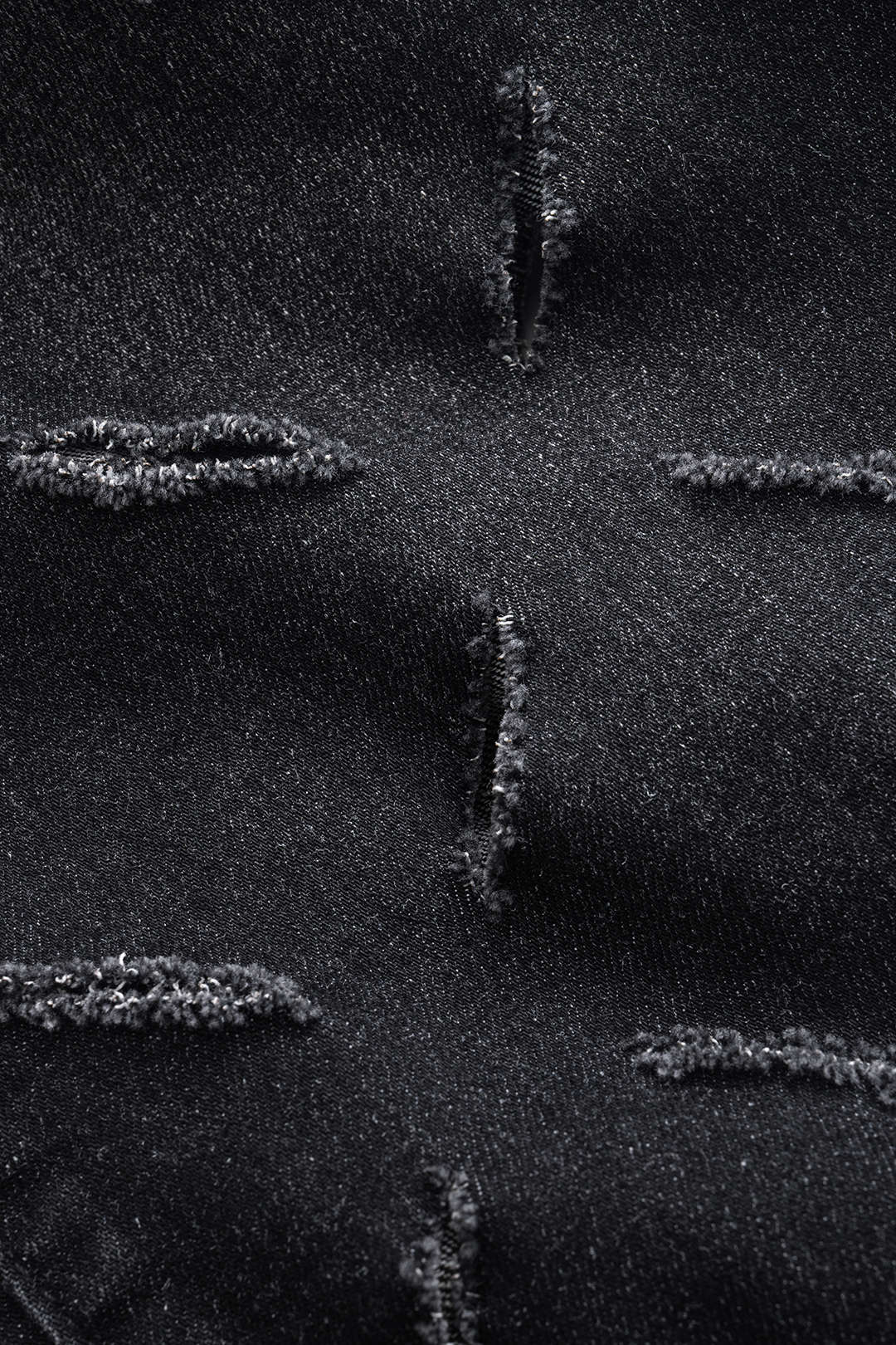 Gescheurde Cut Out Knop Pocket Wijde Pijpen Jeans