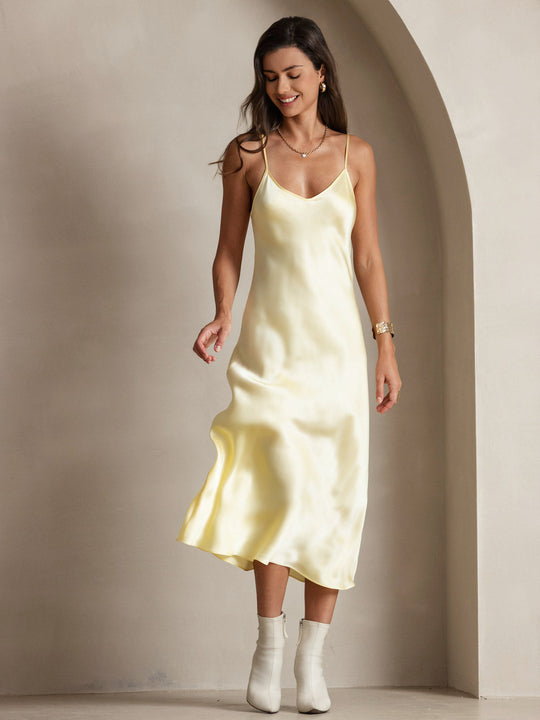 Amelina - Luxueuze Silhouette Dames Spaghetti Band Lang Nachthemd