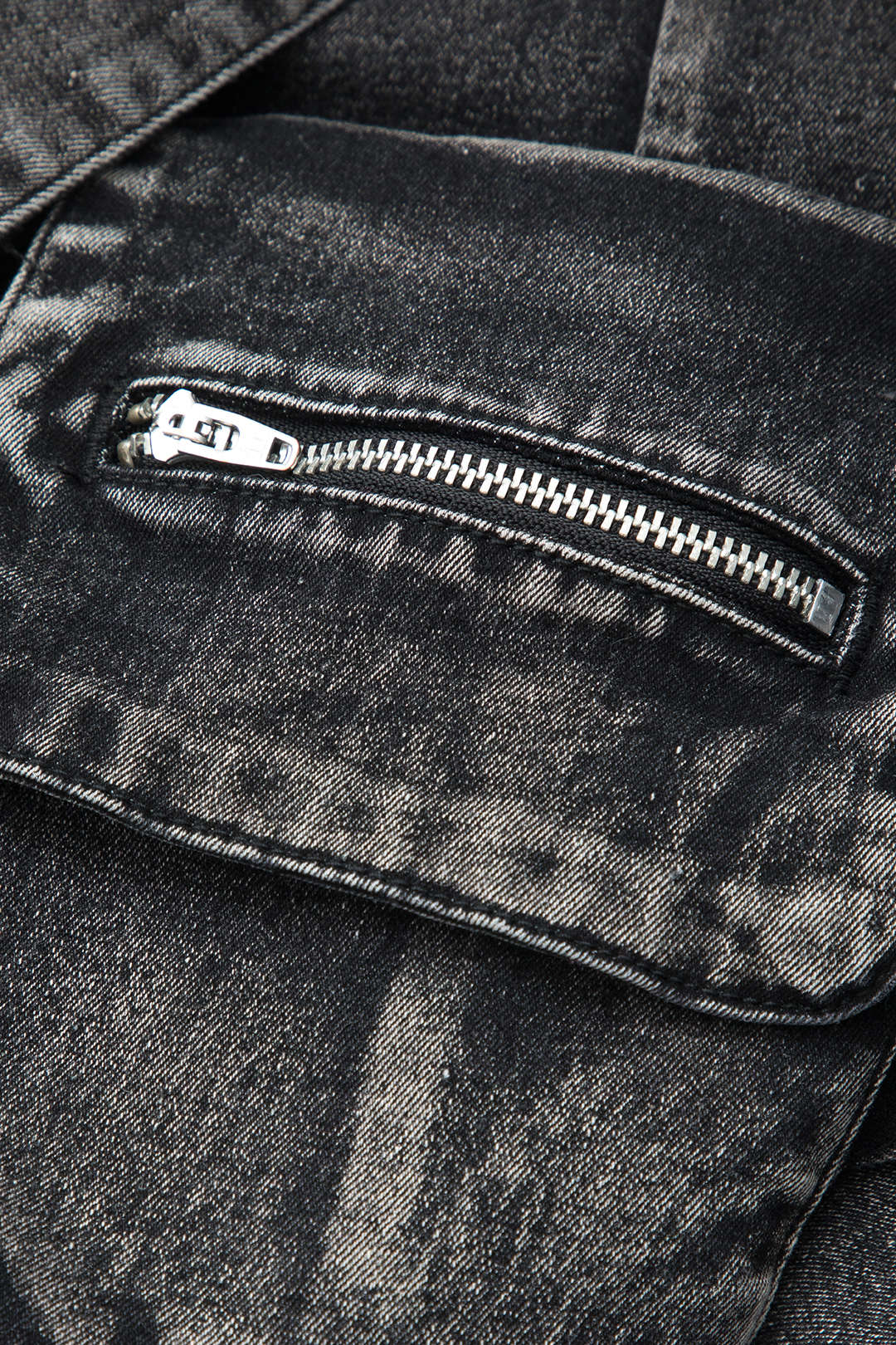 V-taillering Gesp Flap Pocket Denim Cargo Rok