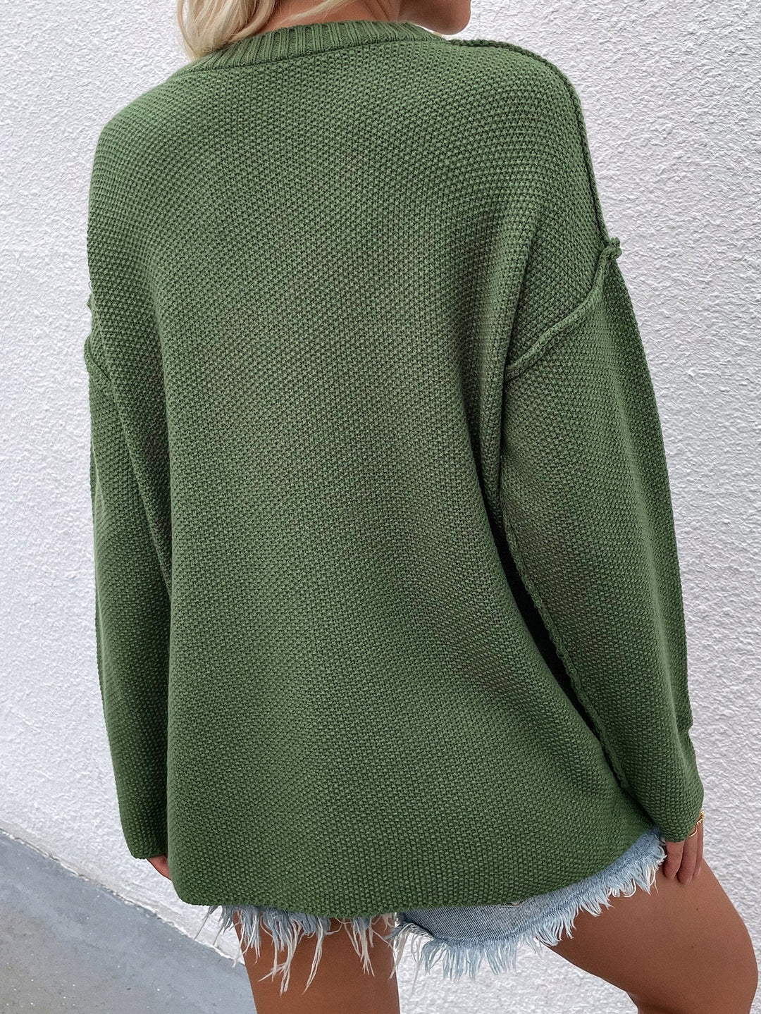 Geknoopte Exposed Seam High-Low Trui | Trendy & Comfortabel