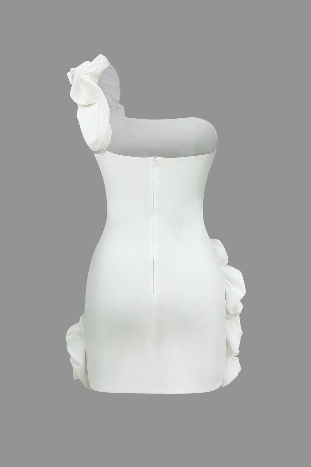 Ruffle One Shoulder Mini Jurk