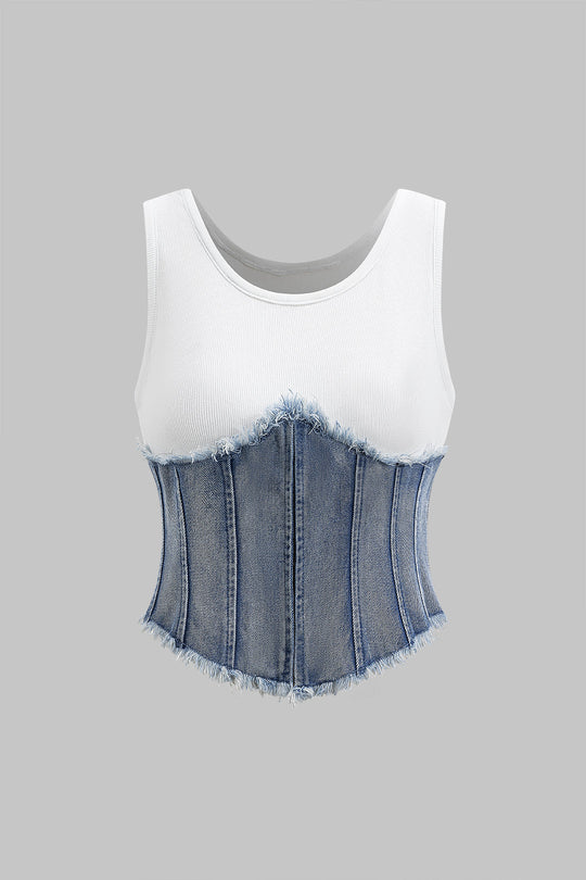 Denim Patchwork Tanktop