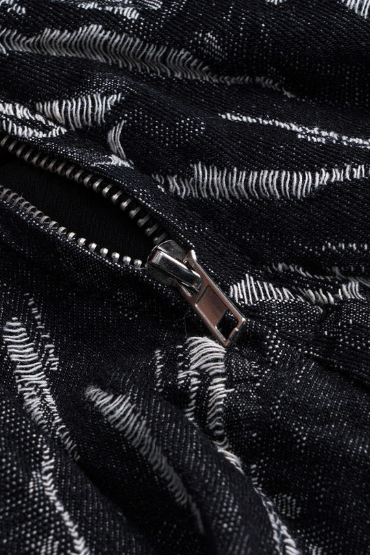 Jacquard Denim Metaal Riem Rits Rok