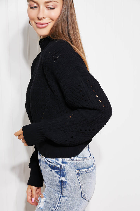 HYFVE Koude Ochtend Cropped Coltrui | Geribbelde Coltrui | Casual & Chic Lange Mouwen