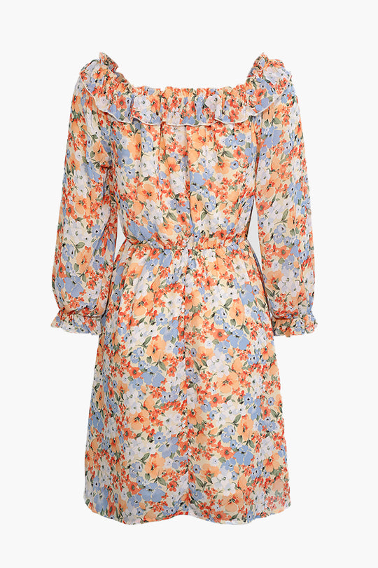 Bloemige Off The Shoulder Mini Jurk