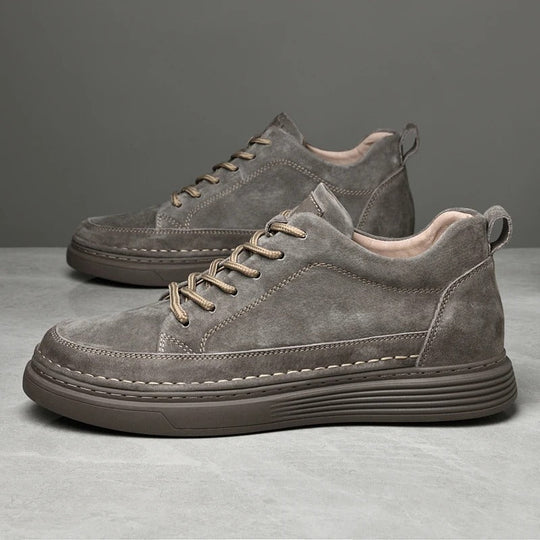 Heren Casual Veterschoenen met Contrast Zool en Verhoogde Stiksels