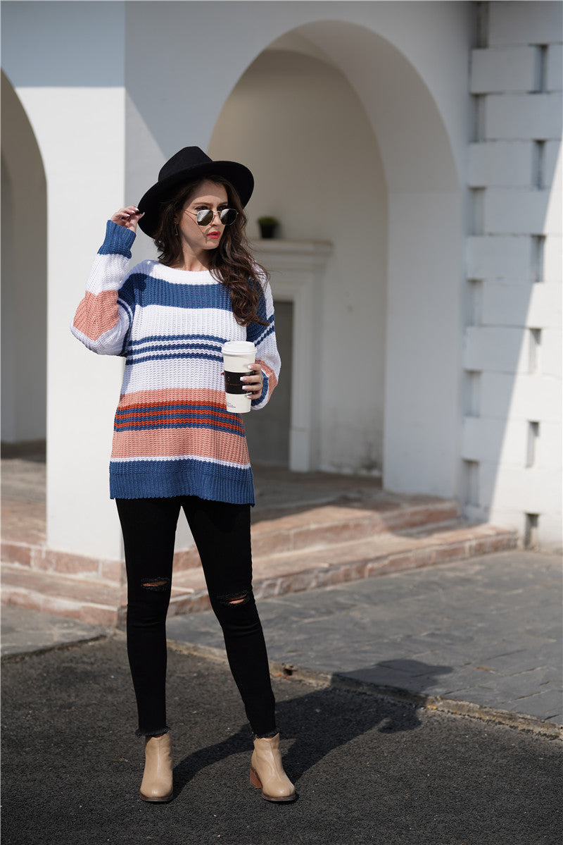 Gestreepte Bootneck Trui | Tijdloos & Comfortabel