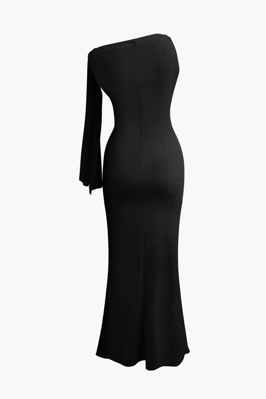 Asymmetrische Twist Knoop Zeemeermin Maxi Jurk