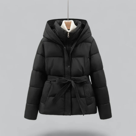 Dames Warme Gürtels Kapuze Puffer Jacke | Winter