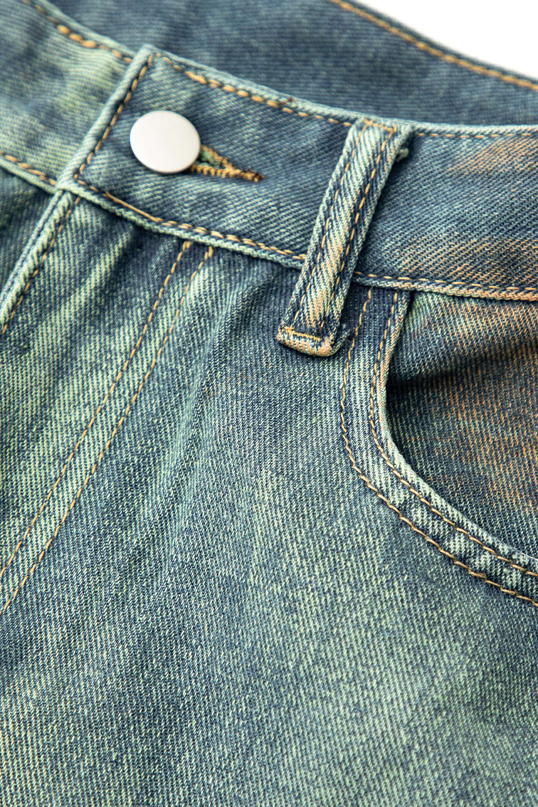 Vlekkige Multi Flap Pocket Straight Leg Cargo Jeans